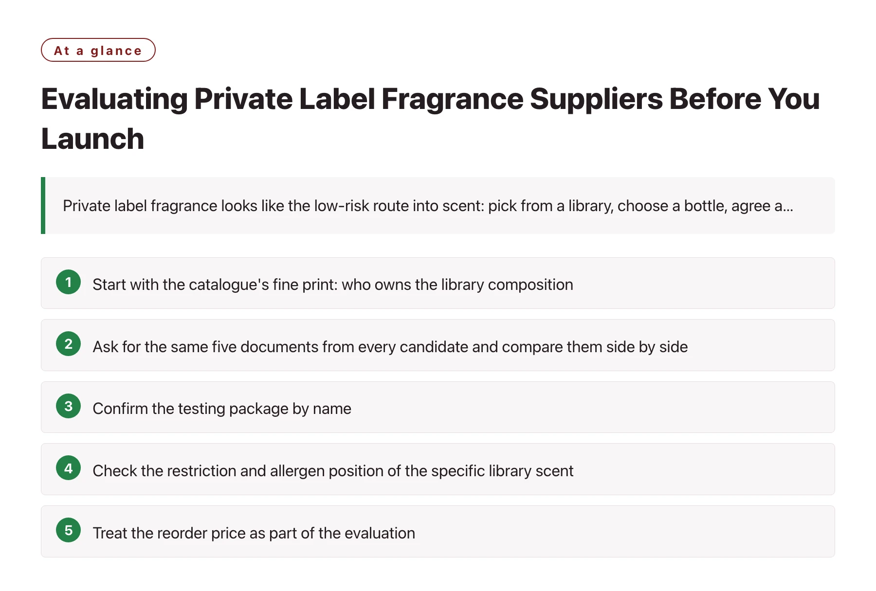 Evaluating Private Label Fragrance Suppliers Before You Launch——全文要点速览